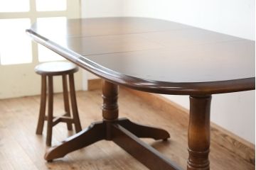 中古　飛騨産業・キツツキマーク　穂高エクステンションダイニングテーブル