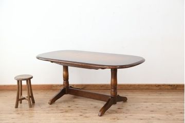 中古　飛騨産業・キツツキマーク　穂高エクステンションダイニングテーブル