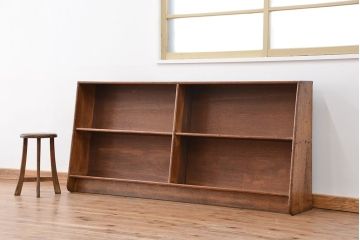 アンティーク家具　古い図書館の台形斜め本棚?(飾り棚/陳列棚/ブックシェルフ)