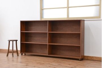 アンティーク家具　アンティーク　シンプルな脚付薄型本棚?(飾り棚)