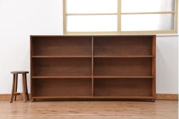 アンティーク家具　アンティーク　シンプルな脚付薄型本棚?(飾り棚)