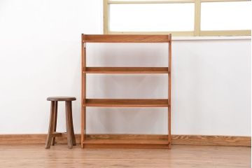 アンティーク家具　アンティーク　古いナラ材の小振りな本棚(ブックシェルフ、飾り棚)