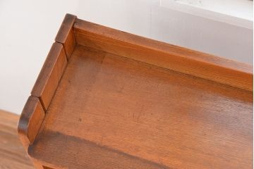 アンティーク家具　アンティーク　古いナラ材の小振りな本棚(ブックシェルフ、飾り棚)