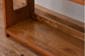 アンティーク家具　アンティーク　古いナラ材の小振りな本棚(ブックシェルフ、飾り棚)