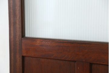 昭和レトロ　古い木のモールガラスドア(扉/ガラス扉)