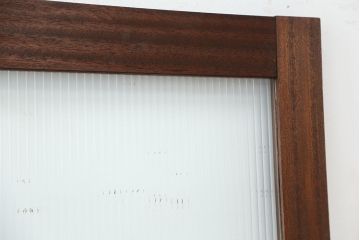 昭和レトロ　古い木のモールガラスドア(扉/ガラス扉)