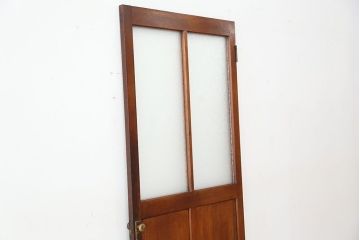 アンティーク　古い木のダイヤガラスドア(扉/ガラス扉)