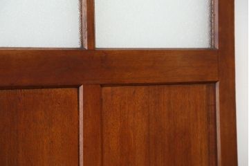 アンティーク　古い木のダイヤガラスドア(扉/ガラス扉)