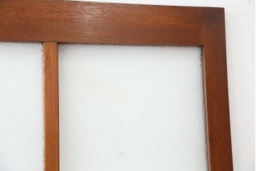 アンティーク　古い木のダイヤガラスドア(扉/ガラス扉)