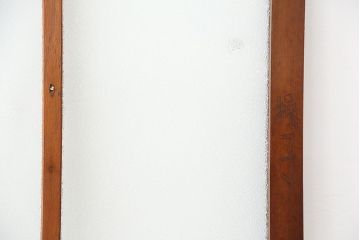 アンティーク　古い木のダイヤガラスドア(扉/ガラス扉)