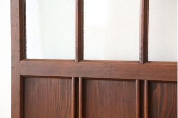 昭和レトロ　古い木のアンティーク色ガラス入りドア?(扉/ガラス扉)