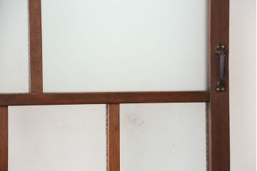 昭和レトロ　古い木のアンティーク色ガラス入りドア?(扉/ガラス扉)