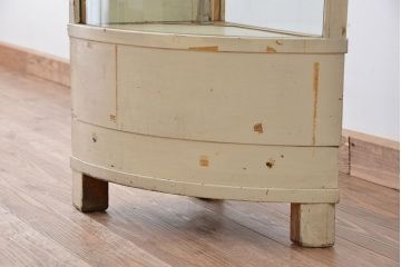 レトロ家具　昭和レトロ　アンティークコーナーRガラスケース(ショーケース)