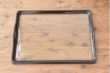 アンティーク家具　イギリスアンティーク　大きめなキャスターが付いたガラストレイ付　キッチンワゴン(トロリー)