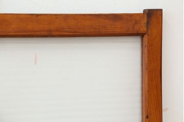 アンティーク　古い木の銀モールガラス引き戸2枚セット(1)(ガラス戸/建具/小窓)