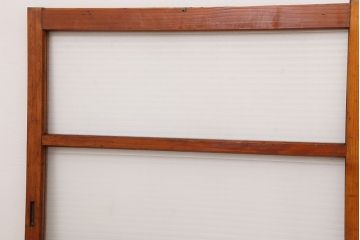 アンティーク　古い木の銀モールガラス引き戸2枚セット?(ガラス戸/建具/小窓)