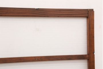 アンティーク　古い木の銀モールガラス引き戸2枚セット?(ガラス戸/建具/小窓)