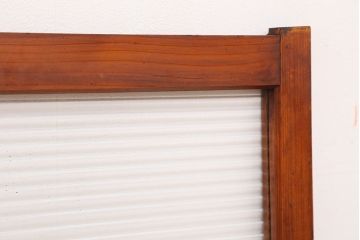 アンティーク　古い木の使い込まれたモールガラス引き戸(ガラス戸/建具/小窓 )