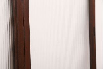 アンティーク　古い木の大判モールガラス引き戸(ガラス戸/小窓/建具)
