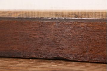 アンティーク　古い木の大判モールガラス引き戸(ガラス戸/小窓/建具)