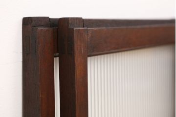アンティーク　古い木の大判モールガラス引き戸(ガラス戸/小窓/建具)
