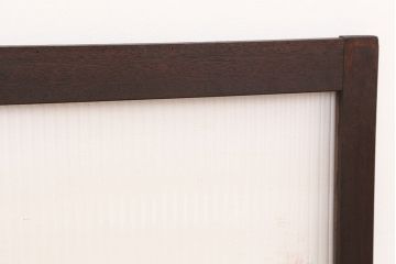 アンティーク　古い木の大判モールガラス引き戸(ガラス戸/小窓/建具)