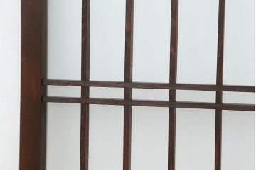 古民具・骨董　古い木のすりガラス明かり取り(格子戸)(ガラス戸)