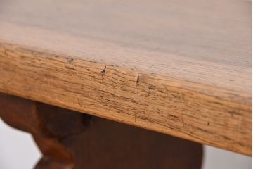 アンティーク家具　イギリスアンティーク　オーク材のシンプルなデザインベンチ?(長イス、横長ダイニングチェア、長椅子)
