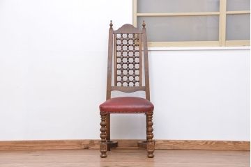 中古　ハイバック使い込まれたダイニングチェア(椅子、イス)