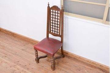 中古　ハイバック使い込まれたダイニングチェア(椅子、イス)