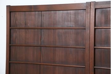 ★大正ロマン　古い木の使い込まれた舞良戸2枚セット(建具/引き戸)
