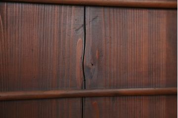 ★大正ロマン　古い木の使い込まれた舞良戸2枚セット(建具/引き戸)