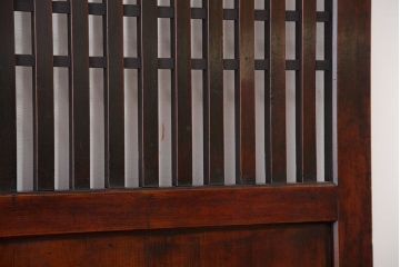 ★古民具・骨董　古民家再生にも最適!使い込まれた格子帯戸2枚セット(建具/引き戸)