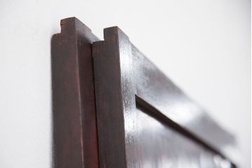 ★古民具・骨董　古民家再生にも最適!使い込まれた格子帯戸2枚セット(建具/引き戸)