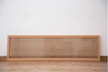 中古　古いガラス入り筬欄間(おさらんま)