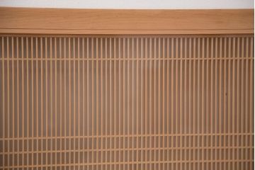 中古　古いガラス入り筬欄間(おさらんま)