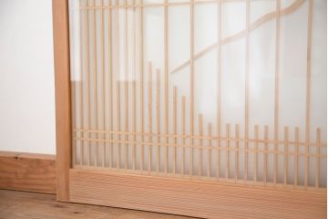 中古　縁起も良い!松竹梅と亀鶴コラボ　書院戸4枚セット(明り取り)(ガラス戸)