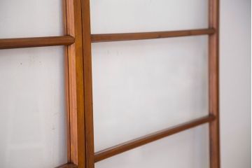 アンティーク　古い木のシンプルなガラス引き戸4枚セット(ガラス戸)(建具)