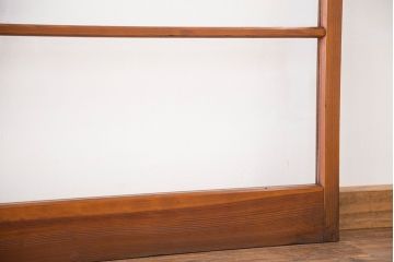 アンティーク　古い木のシンプルなガラス引き戸4枚セット(ガラス戸)(建具)