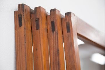 アンティーク　古い木のシンプルなガラス引き戸4枚セット(ガラス戸)(建具)