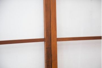 アンティーク　古い木のシンプルなガラス引き戸4枚セット(ガラス戸)(建具)
