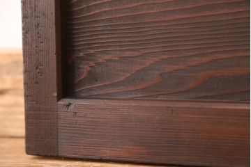 古民具・骨董　古い木の味わいあるモールガラス引き戸2枚セット(ガラス戸)