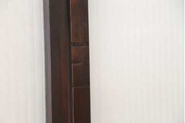 古民具・骨董　古い木の味わいあるモールガラス引き戸2枚セット(ガラス戸)
