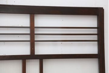古民具・骨董　古い木の味わいあるモールガラス引き戸2枚セット(ガラス戸)