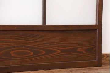 アンティーク　古い木のシンプルなダイヤガラス引き戸2枚セット(ガラス戸)