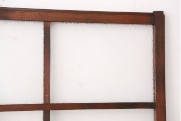 アンティーク　古い木のシンプルなダイヤガラス引き戸2枚セット(ガラス戸)