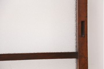 アンティーク　古い木のシンプルなダイヤガラス引き戸2枚セット(ガラス戸)