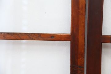 古民具・骨董　希少!細身で背の高い使い込まれた味のある腰板欅ガラス引き戸(ガラス戸/建具)