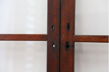 古民具・骨董　希少!細身で背の高い使い込まれた味のある腰板欅ガラス引き戸(ガラス戸/建具)