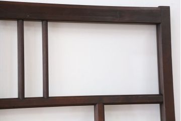 アンティーク　古い木味のシンプルで上品なガラス引き戸4枚セット(ガラス戸)